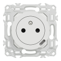 Odace - prise 2p+t affleurante + chargeur usb-c 18w power delivery - blanc craie