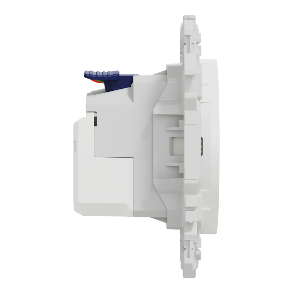 Odace - prise 2p+t affleurante + chargeur usb-c 18w power delivery - blanc craie
