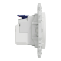 Odace - prise 2p+t affleurante + chargeur usb-c 18w power delivery - blanc craie