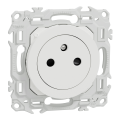 Odace - prise 2p+t affleurante - bornes automatiques - blanc craie