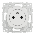 Odace - prise 2p+t affleurante - bornes automatiques - blanc craie