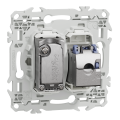 Odace - prise mixte rj45 cat.6 stp + tv - blanc craie