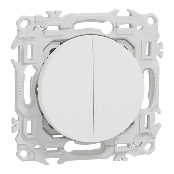 Odace - double va-et-vient ou poussoir - 10ax - blanc craie