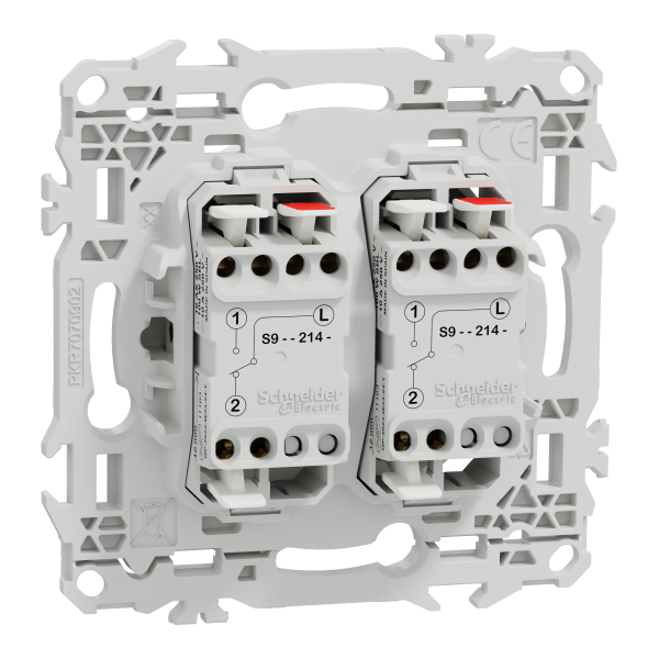 Odace - double va-et-vient ou poussoir - 10ax - blanc craie
