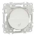 Odace - bouton-poussoir porte-étiquette - symbole carillon - blanc craie