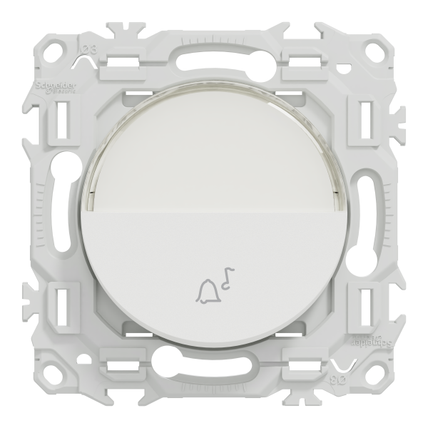 Odace - bouton-poussoir porte-étiquette - symbole carillon - blanc craie