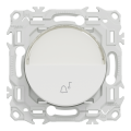 Odace - bouton-poussoir porte-étiquette - symbole carillon - blanc craie