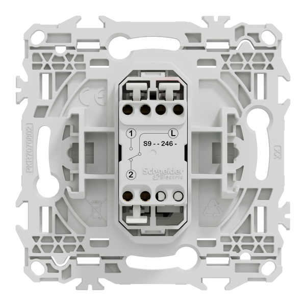 Odace - bouton-poussoir porte-étiquette - symbole carillon - blanc craie
