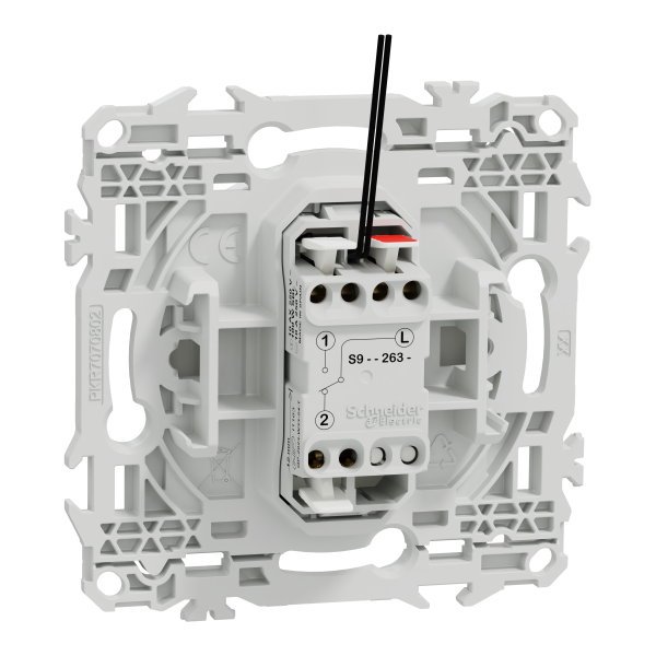 Odace - va-et-vient ou poussoir lumineux led verte 0,15ma - 10ax - blanc craie