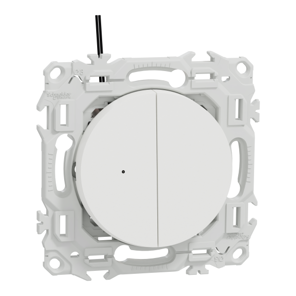 Odace - double va-et-vient ou poussoir lumineux led 0,15ma - 10ax - blanc craie