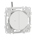 Odace - double va-et-vient ou poussoir lumineux led 0,15ma - 10ax - blanc craie