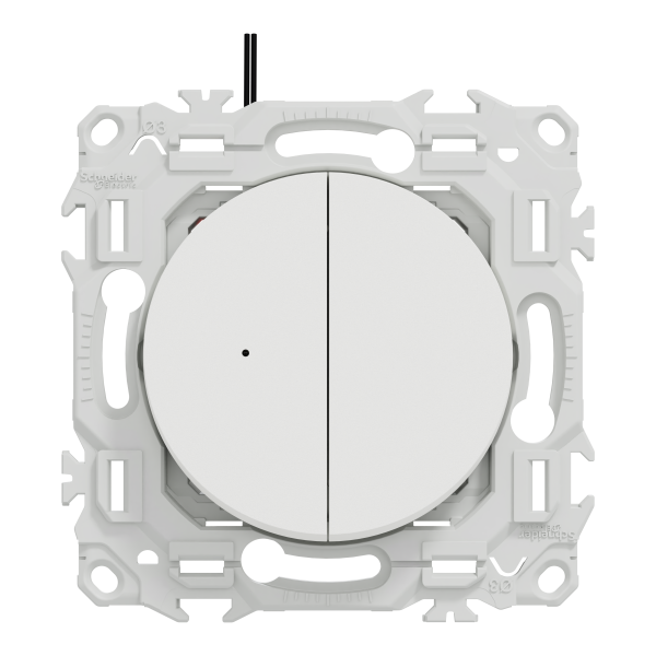 Odace - double va-et-vient ou poussoir lumineux led 0,15ma - 10ax - blanc craie