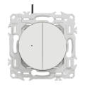 Odace - double va-et-vient ou poussoir lumineux led 0,15ma - 10ax - blanc craie