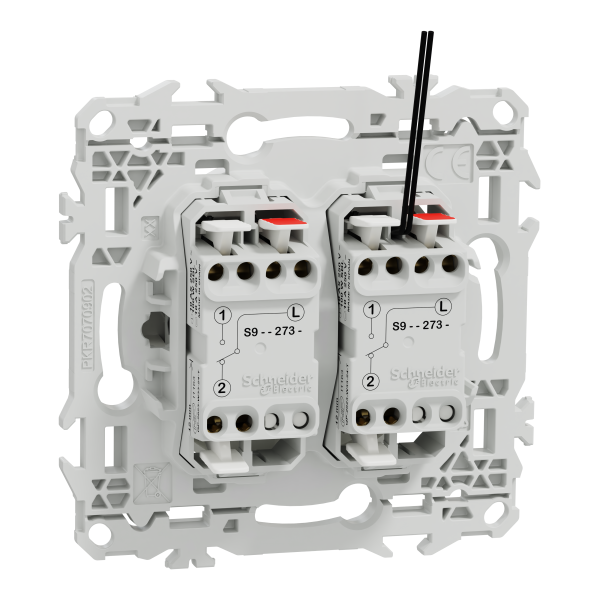 Odace - double va-et-vient ou poussoir lumineux led 0,15ma - 10ax - blanc craie