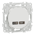 Odace - chargeur usb-c 65w - forte puissance et charge rapide - blanc craie