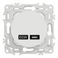 Odace - chargeur usb-c 65w - forte puissance et charge rapide - blanc craie