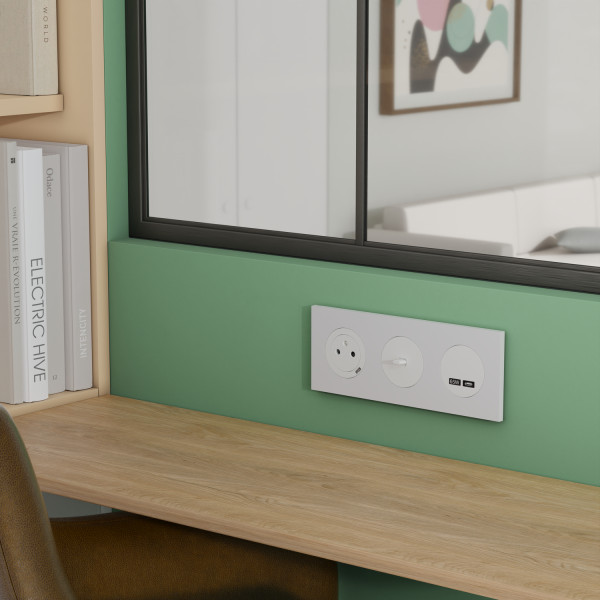 Odace - chargeur usb-c 65w - forte puissance et charge rapide - blanc craie