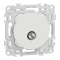 Odace - prise tv simple mâle - sortie coaxiale - blanc craie