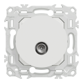 Odace - prise tv simple mâle - sortie coaxiale - blanc craie