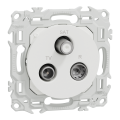Odace - prise tv/fm/sat - sorties coaxiales - blanc craie
