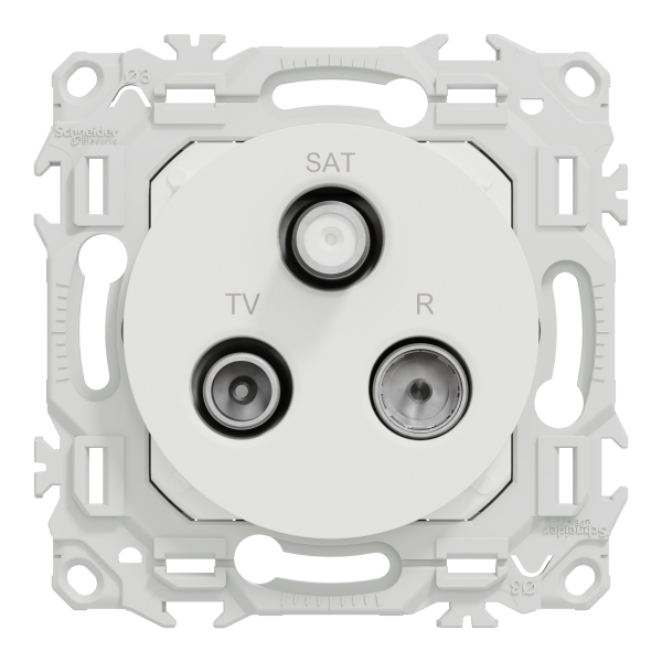Odace - prise tv/fm/sat - sorties coaxiales - blanc craie
