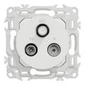 Odace - prise tv/fm/sat - sorties coaxiales - blanc craie