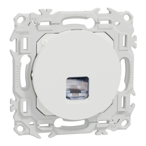 Odace - prise rj45 - cat6a stp grade 3tv - blanc craie