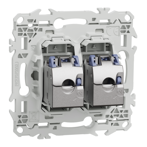 Odace - prise double rj45 - cat6 stp grade 2tv min à grade 3tv - blanc craie