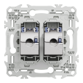 Odace - prise double rj45 - cat6 stp grade 2tv min à grade 3tv - blanc craie