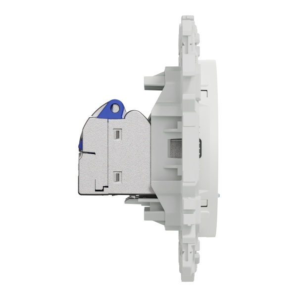 Odace - prise double rj45 - cat6a stp grade 3tv - blanc craie