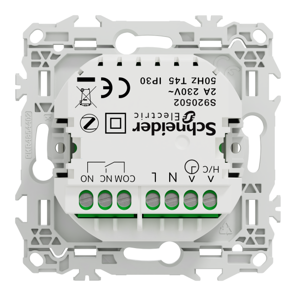Wiser odace - thermostat connecté filaire 2a zigbee - blanc craie