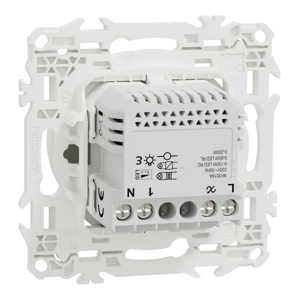 Wiser odace - variateur rotatif connecté 2 ou 3 fils zigbee - blanc craie