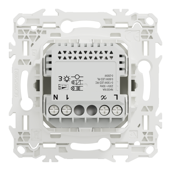 Wiser odace - variateur rotatif connecté 2 ou 3 fils zigbee - blanc craie
