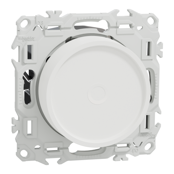 Odace - variateur de lumière universel 2 ou 3 fils - rotatif - blanc craie