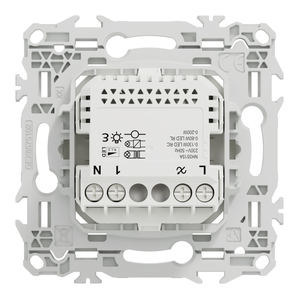 Wiser odace - variateur poussoir connecté 2 ou 3 fils zigbee - blanc craie