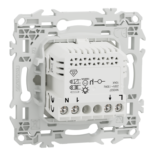 Wiser odace - bouton poussoir connecté 3 fils 10a zigbee - blanc craie
