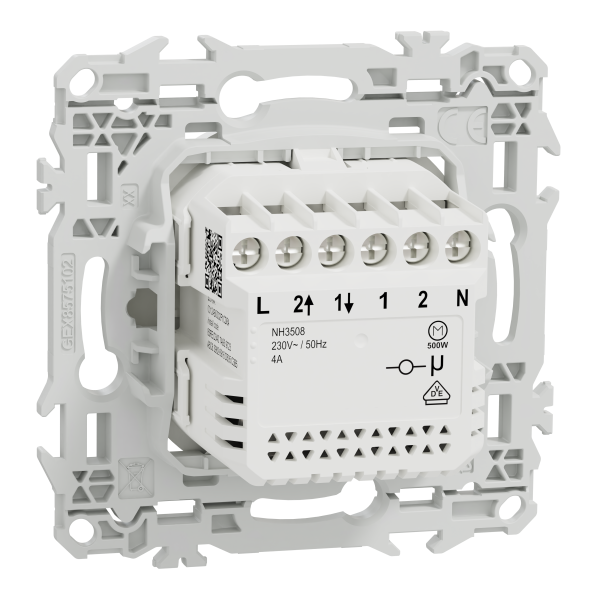 Wiser odace - interrupteur volet-roulant connecté 4a zigbee - blanc craie