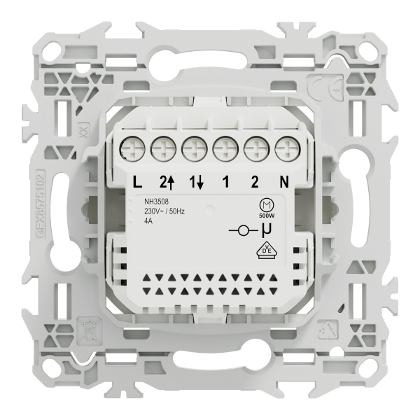 Wiser odace - interrupteur volet-roulant connecté 4a zigbee - blanc craie