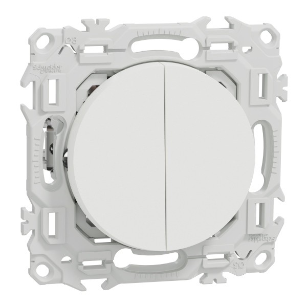 Odace - double va-et-vient ou poussoir avec griffes - 10ax - blanc craie