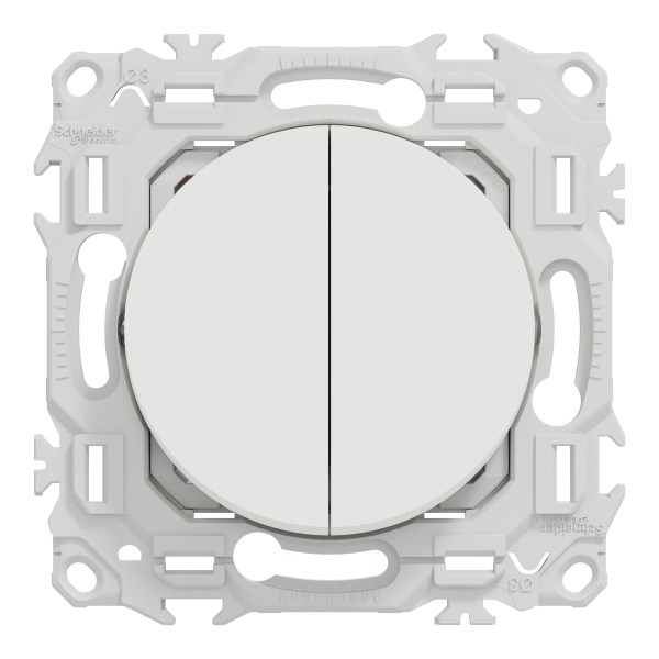 Odace - double va-et-vient ou poussoir avec griffes - 10ax - blanc craie