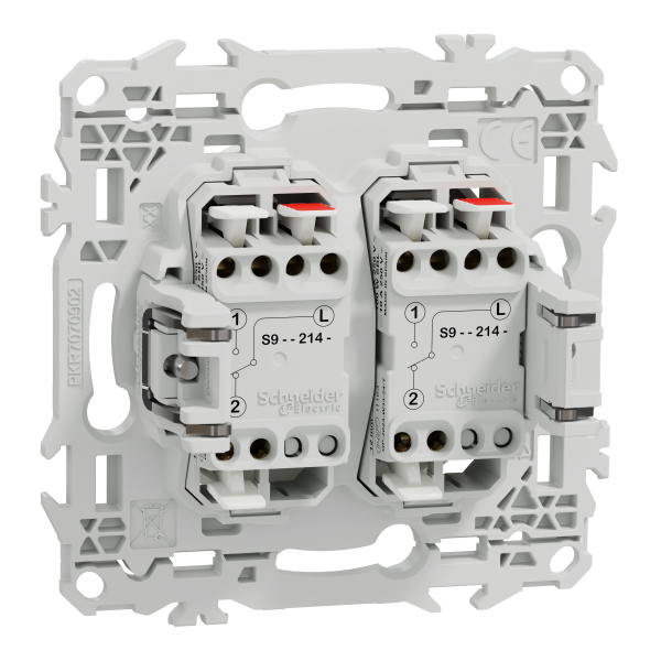 Odace - double va-et-vient ou poussoir avec griffes - 10ax - blanc craie