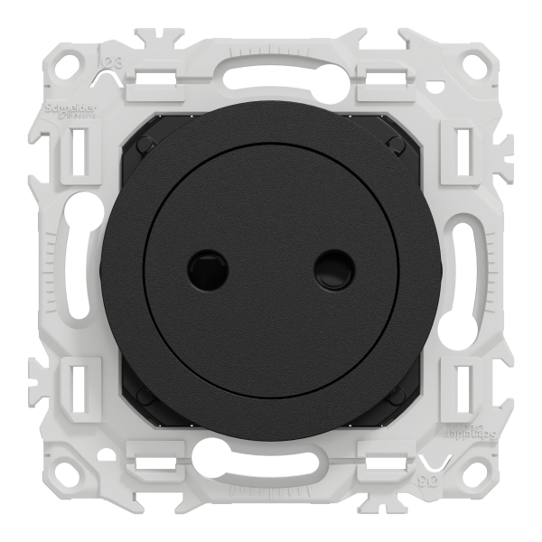 Odace - prise 2p affleurante - bornes automatiques - noir onyx
