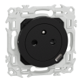 Odace - prise 2p+t affleurante + chargeur usb-c 18w power delivery - noir onyx