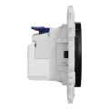 Odace - prise 2p+t affleurante + chargeur usb-c 18w power delivery - noir onyx
