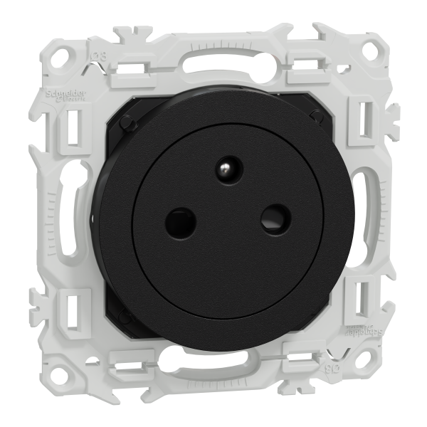 Odace - prise 2p+t affleurante - bornes automatiques - noir onyx