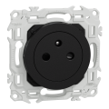 Odace - prise 2p+t affleurante - bornes automatiques - noir onyx