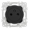 Odace - prise 2p+t affleurante - bornes automatiques - noir onyx