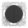 Odace - double va-et-vient ou poussoir - 10ax - noir onyx