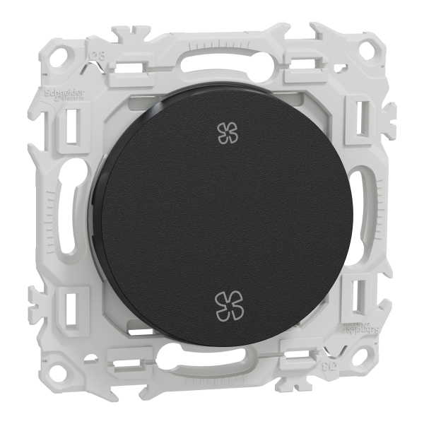 Odace - inter ou poussoir vmc 2 vitesses - 10ax - noir onyx