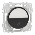 Odace - bouton-poussoir porte-étiquette - symbole carillon - noir onyx